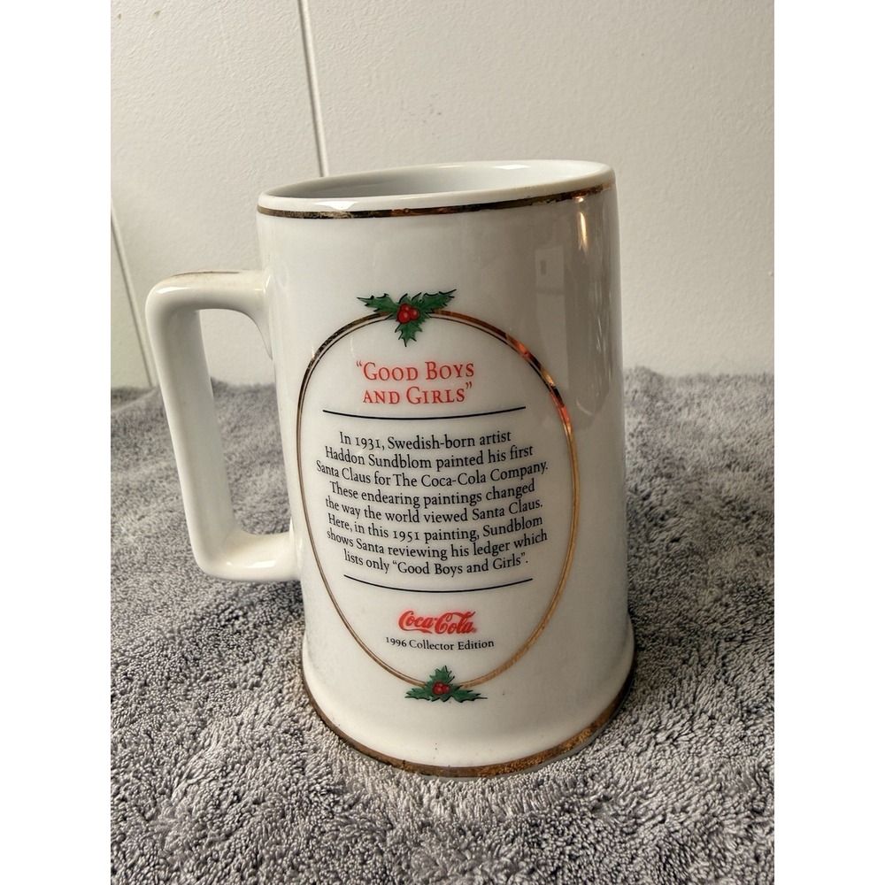 Vintage1996 Coca-Cola Santa Season's Greetings Coffee Cup Collector Edition Mug - Picture 2 of 4